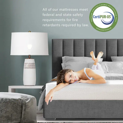 24/7 Shop at Home White Bamboo Charcoal Gel Memory Foam Mattress in a Box, Certipur-Us Certified Medium Firm Mattresses