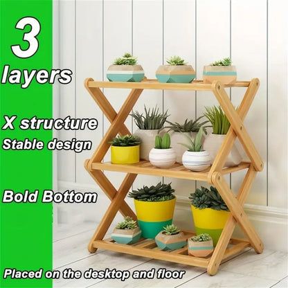 3 Layers Household Flower Pot Rack (1 Piece), Desktop Green Plant Stand, Decorative Plant Holder for Home Decoration