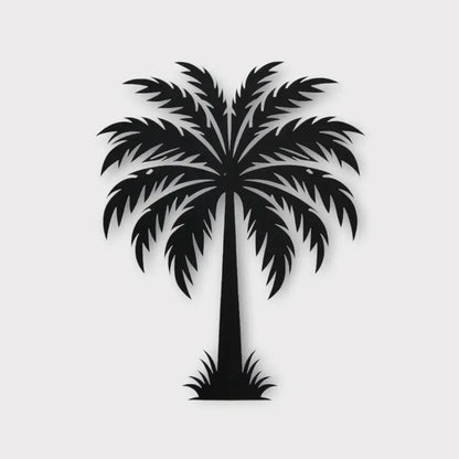 Metal Palm Tree Hanging Wall Art Décor, 23" X 21", Black