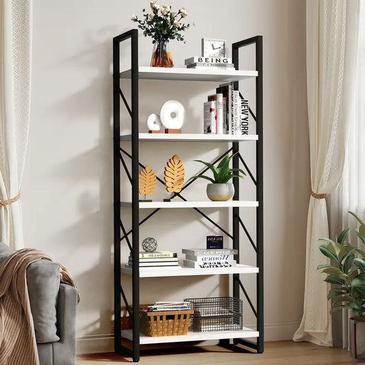 【Summer Sale】Yitahome Storage Shelf, 5 Tiers Versatile Shelf for Living Room Home Office,Book Shelf, Organizer for Toys Books Movies, Indoor Furniture, Shelves & Racks