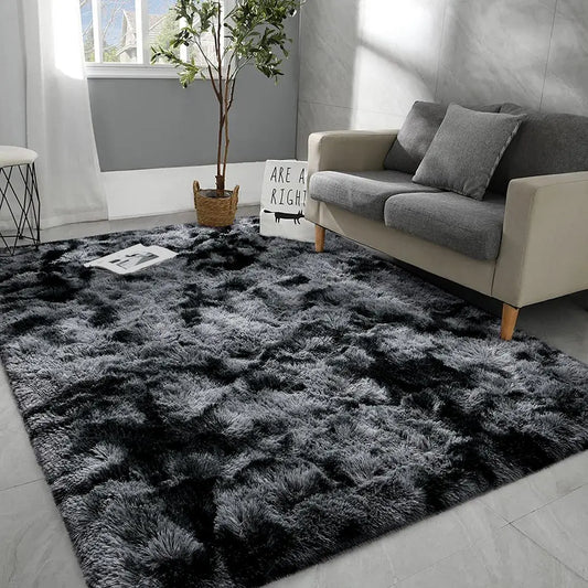 Tie-Dye Fluffy Rug for Room Decor, 1 Count Soft Comfortable Plush Carpet, Decorative Floor Mat for Living Room Bedroom, Home Decor