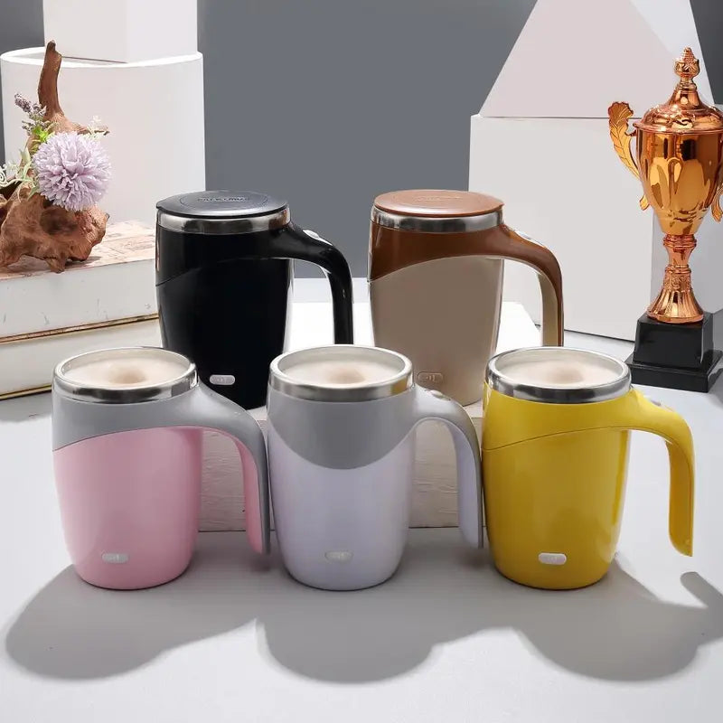 Automatic Magnetic Stirring Coffee Mug, Electric Stainless Steel Self Mixing Coffee Tumbler, Rotating Home Kitchen Office Travel Mixing Cup, Fathers Day Gift【Hand Wash Only Avoid Washing USB Port】