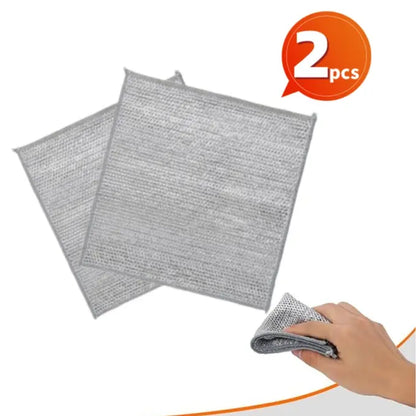 5 Pcs Multipurpose Wire Miracle Cleaning Cloths,Wire Dishwashing Rags, Magnifying Wire Dishwashing Rags，Wet and Dry Scrubs,Non-Stick Wipes, Kitchen and Bathroom Cleaning Towels,Microfiber Cleaning Cloth for Metal, Kitchen, Dishes