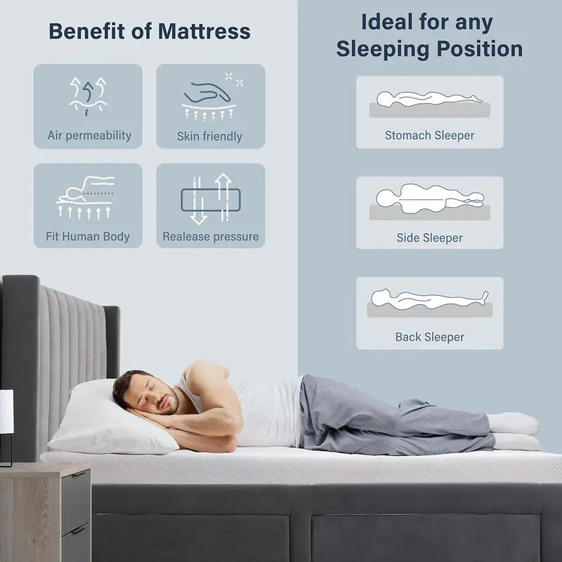 24/7 Shop at Home White Bamboo Charcoal Gel Memory Foam Mattress in a Box, Certipur-Us Certified Medium Firm Mattresses