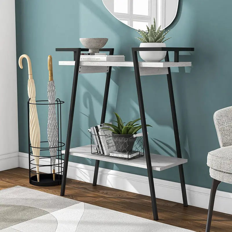 24/7 Shop at Home Yetta Farmhouse Metal 1-Shelf Console Table for Living, Hallway, Bedroom, Dressing Room