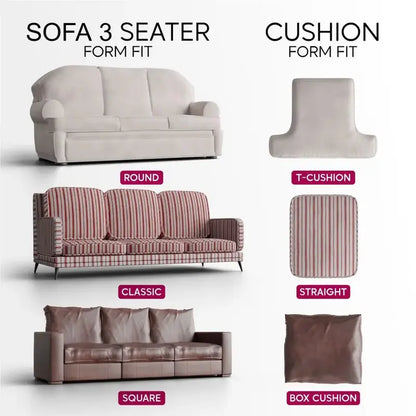 Sofa 3 Seater Slipcover, Microfibra Printed Collection