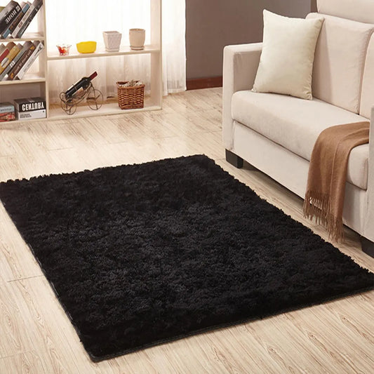 Solid Polyester Large Rug, 1 Count Modern Minimalist Solid Color Soft Plush Rug, Soft Decorative Floor Carpet for Home Living Room Bedroom