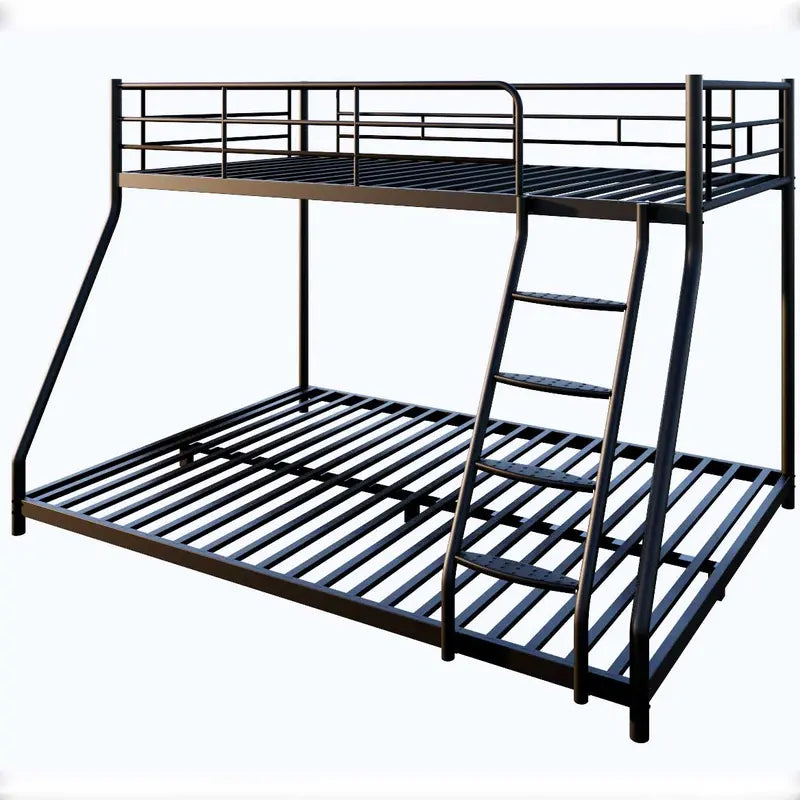 Homez Mallblack Twin over Full Metal Bunk Bed with Comfortable Rungs, Easy to Assemble