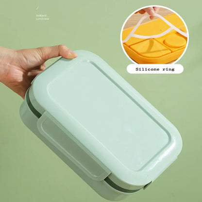 2-Layer Lunch Box, 1 Count 4-Grid Large Capacity 2000ML Lunch Container, Microwaveable Tableware for Work & School & Picnic